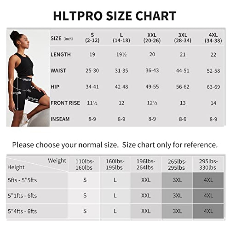 HLTPRO 3팩 여성용 바이커 반바지(Reg & Plus Size) - 운동, 달리기용 8