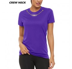 TACVASEN 여성용 반팔 셔츠 Sun Protection T-Shrit UPF 50+ 퀵 드라이 야외 요가 러닝 체육관 운동 탑