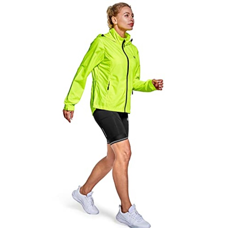 FitsT4 여성용 사이클링 러닝 재킷 경량 방풍 자전거 윈드브레이커(후드 포함) 반사
