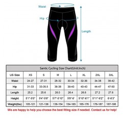 Santic 사이클링 반바지 여성 패딩 자전거 자전거 자전거 타기 카프리 바지 꽉 통기성 및 빠른 건조