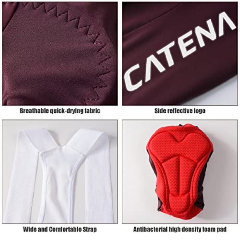 CATENA 여성용 3D 패딩 사이클링 턱받이 반바지, 자전거 자전거 MTB 반바지 우수한 성능 스타킹 자전거 바지