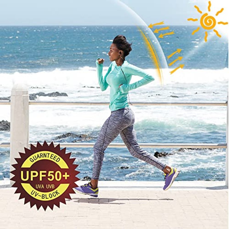 Willit 여성용 UPF 50+ 자외선 차단 셔츠 SPF 긴 소매 경량 하프 지퍼 골프 야외 셔츠 빠른 건조 래쉬 가드