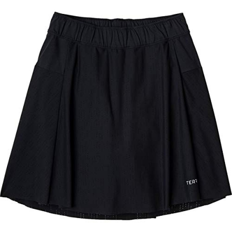 테리 여성용 인디 자전거 ​​Skort - 천공 디자인, 로우컷 심리스 스커트 밑단, 5.5인치 안쪽 솔기 패딩 라이너
