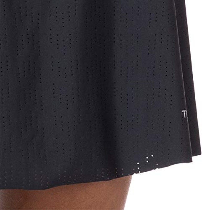테리 여성용 인디 자전거 ​​Skort - 천공 디자인, 로우컷 심리스 스커트 밑단, 5.5인치 안쪽 솔기 패딩 라이너