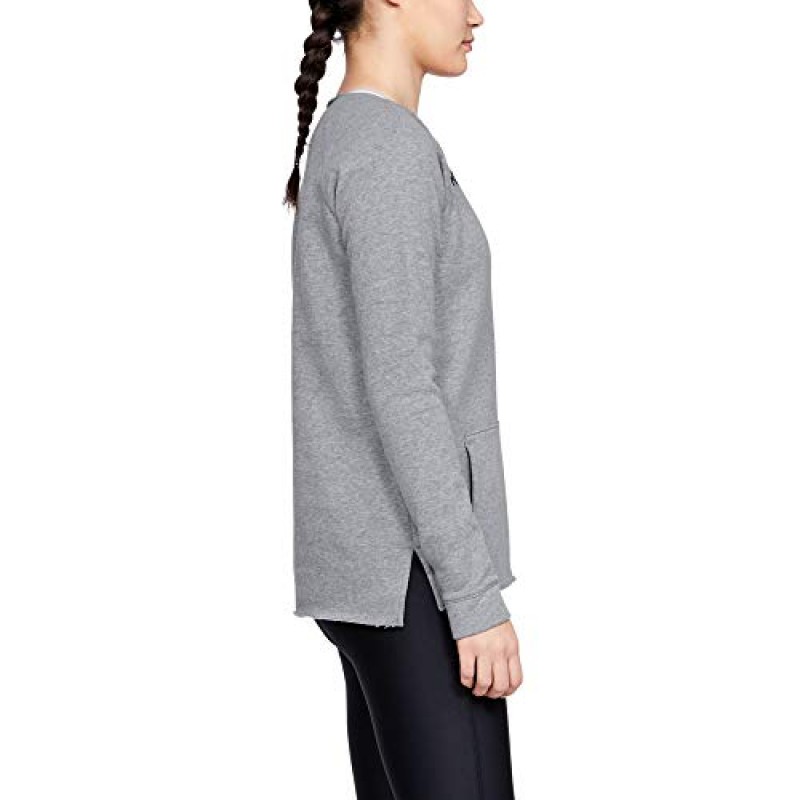 Under Armour 여성용 허슬 플리스 크루넥 티셔츠