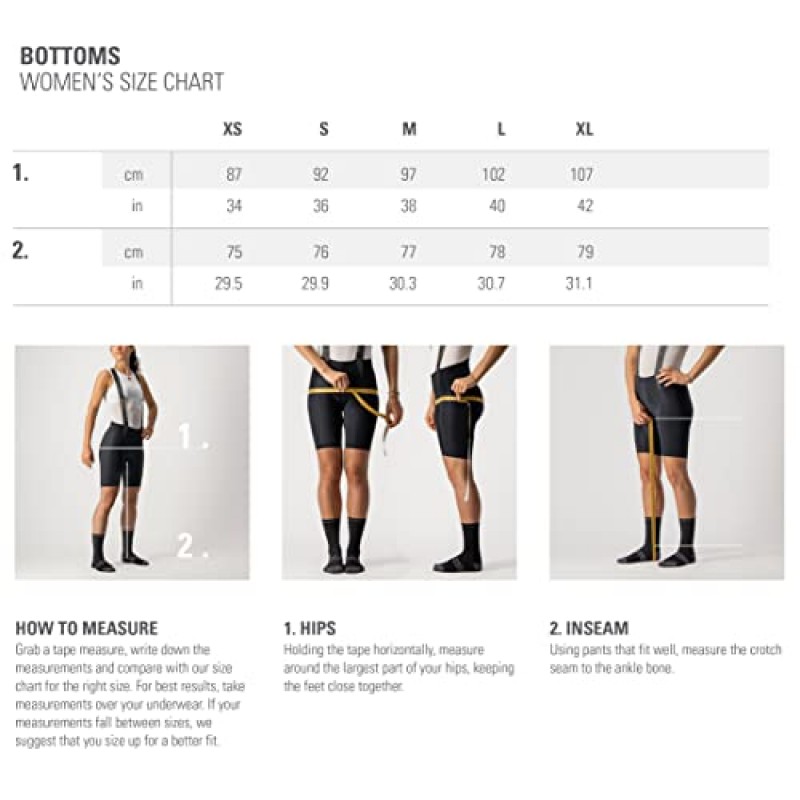 Castelli 도로 및 자갈 자전거용 여성용 지구력 반바지 I 여성용 패딩 사이클링 반바지