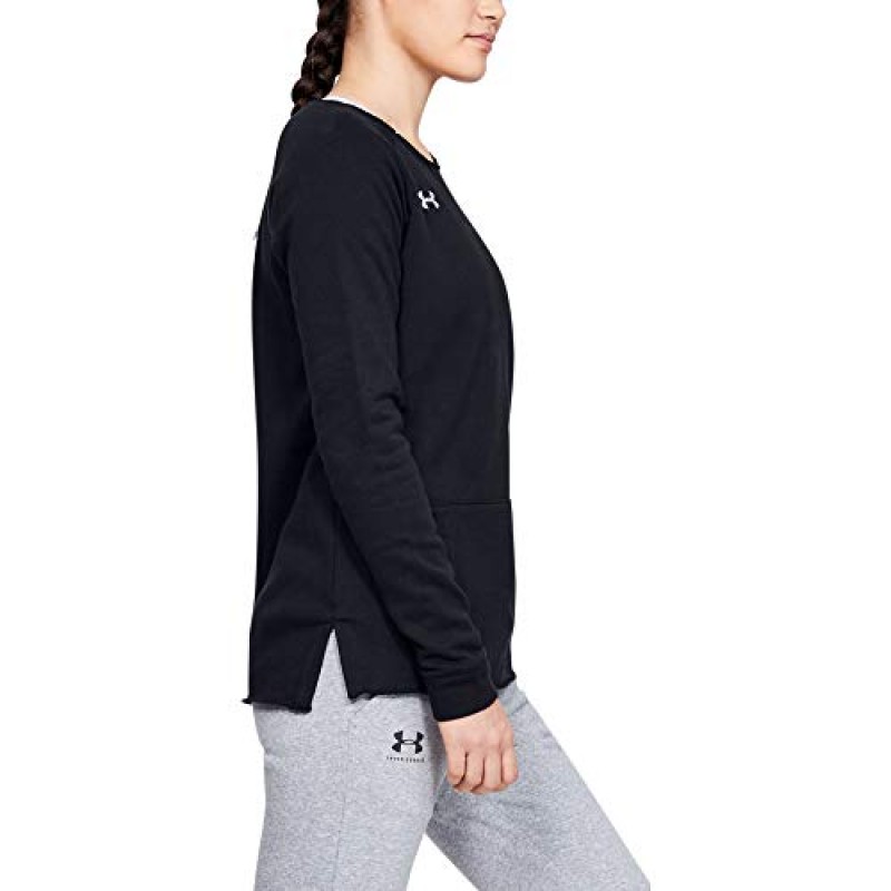 Under Armour 여성용 허슬 플리스 크루넥 티셔츠