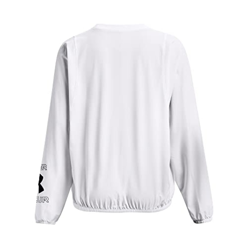 Under Armour 여성용 우븐 그래픽 긴팔 크루