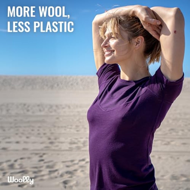 Woolly Clothing Co 여성용 메리노 울 흡습성 통기성 운동용 긴 소매 크루