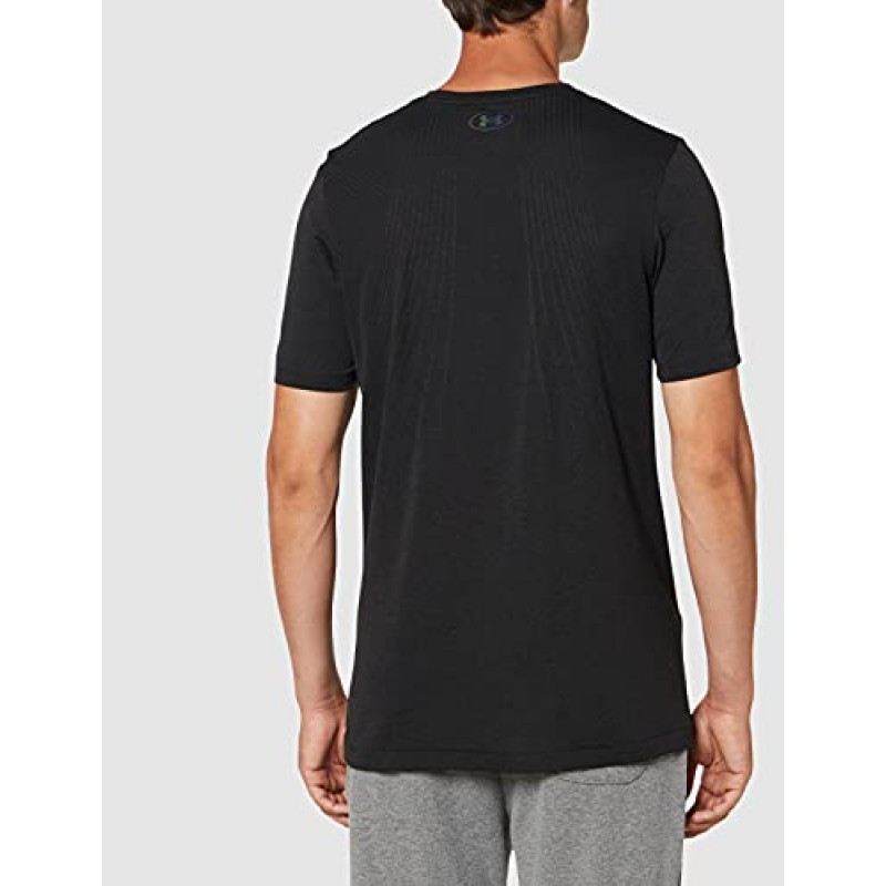 Under Armour Rush 심리스 반소매 셔츠 - 남성용 헤일로 그레이/블랙