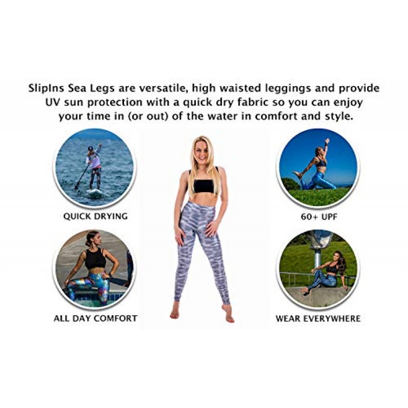 Slipins Sea Legs 60+ UPF 보호 기능이 있는 자외선 차단 레깅스 - 요가 서핑 수영 다이빙 스노클링 수상 스포츠용
