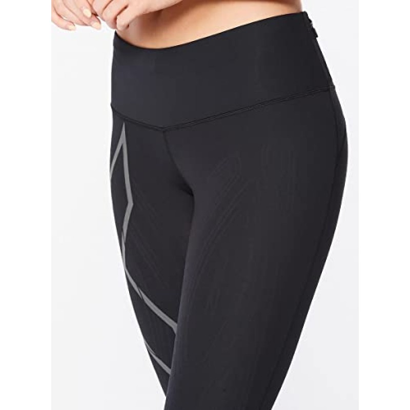 2XU 여성용 라이트 스피드 압축 스타킹 - 향상된 러닝 성능을 위한 가볍고 유연한 지원(블랙/블랙 반사, 미디엄)