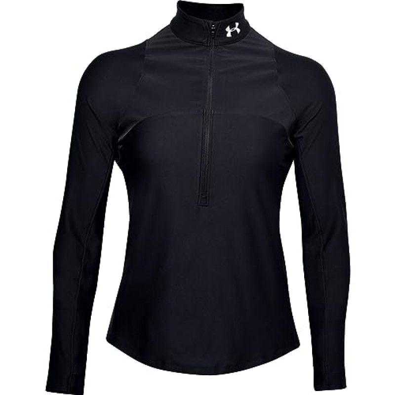 Under Armour 여성 예선 하이브리드 1/2 지퍼 워밍업 탑