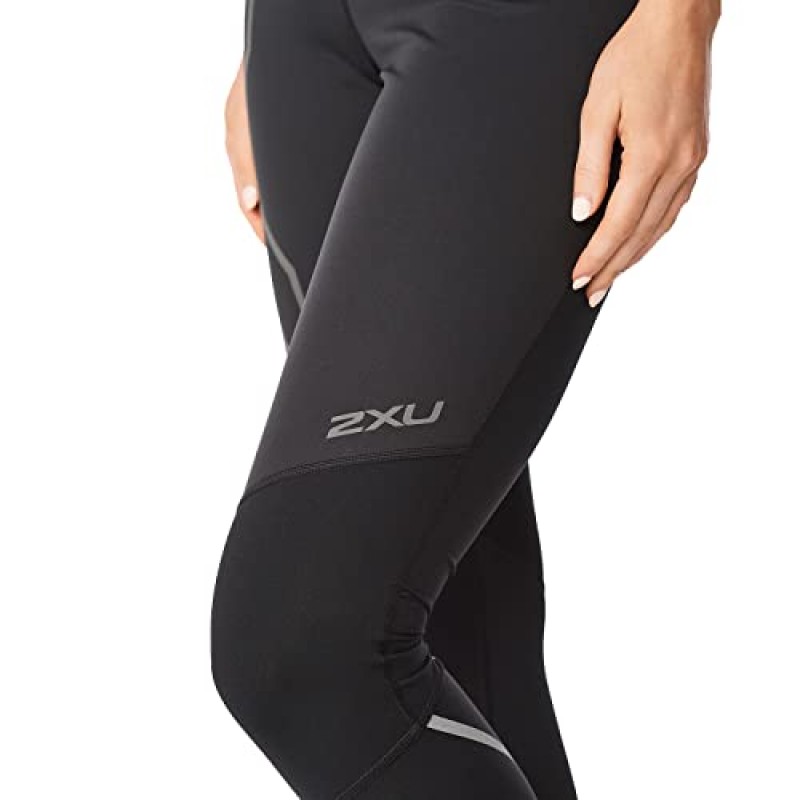 2XU 여성용 이그니션 쉴드 압축 스타킹 - 강력한 지지력 및 따뜻함 - 블랙/블랙 반사