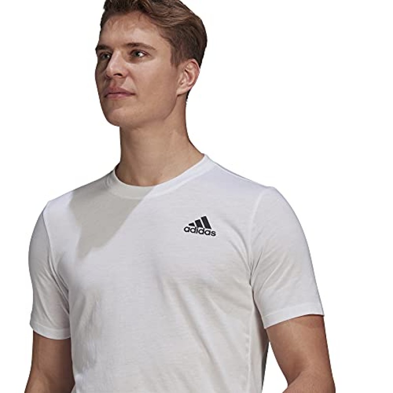 adidas Aeroready Designed 2 Move 스포츠 티셔츠 (스몰) 화이트