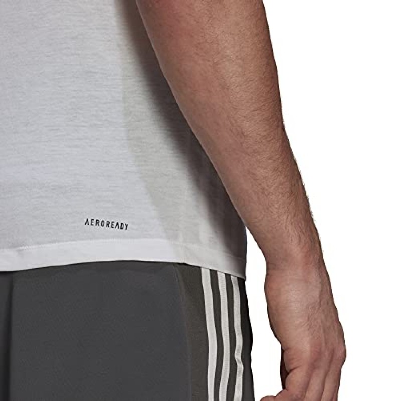 adidas Aeroready Designed 2 Move 스포츠 티셔츠 (스몰) 화이트