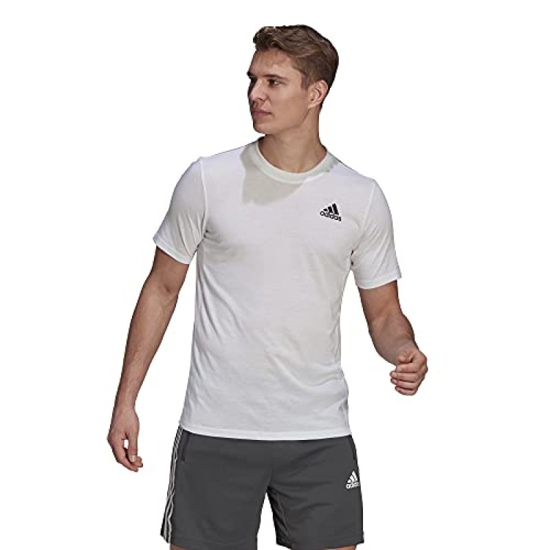 adidas Aeroready Designed 2 Move 스포츠 티셔츠 (스몰) 화이트