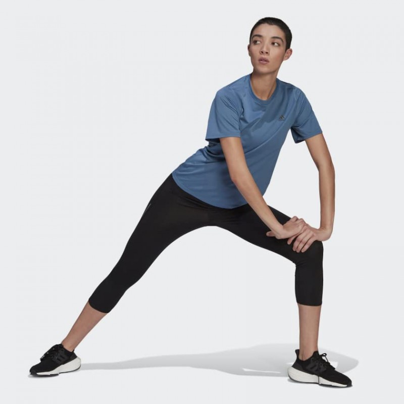 adidas 여성용 아이콘 3 바 러닝 티셔츠