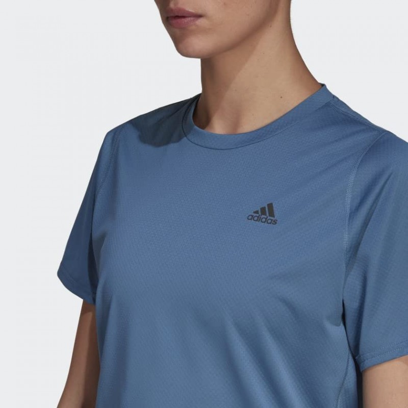 adidas 여성용 아이콘 3 바 러닝 티셔츠