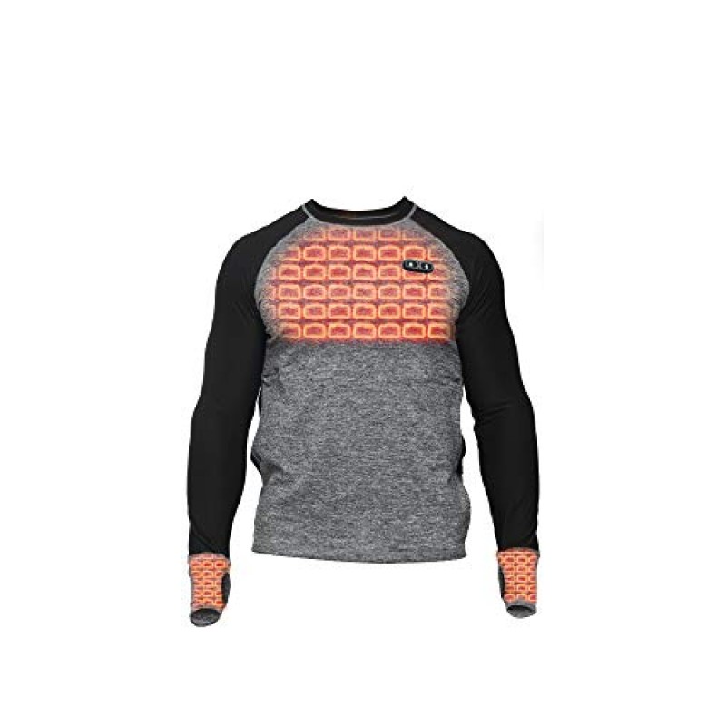 FNDN Heated Skin-Fit Base Layer PRO - 남여 공용 그레이/블랙 보온 긴팔 겨울, 스키, 스노보드용