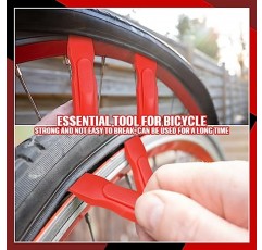 Datanly 20 조각 자전거 타이어 레버 타이어 수리 키트 자전거 타이어 레버 도로 산악 자전거 타이어 (빨간색) 용 강력한 타이어 제거 도구