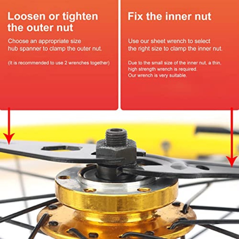 SPYMINNPOO 자전거 허브 렌치, 17mm /18mm/19mm 오픈 엔드 렌치, 탄소강 자전거 페달 헤드셋 허브 수리 렌치 스패너 자전거 자전거 용 자전거 도구