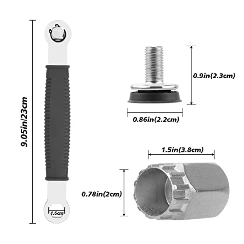 Oumers 자전거 수리 도구, 다용도 자전거 크랭크 추출기 + 자전거 밑면 브래킷 리무버 + 16mm 스패너 렌치 + 자전거 크랭크 및 프리휠 제거용 육각 머리 크랭크 암 볼트