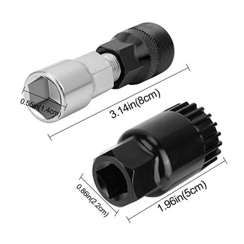 Oumers 자전거 크랭크 풀러 도구 세트, 자전거 크랭크 추출기 자전거 밑면 브래킷 리무버 육각 알렌 렌치 16mm 15mm 스패너 렌치 자전거 크랭크 제거에 적합
