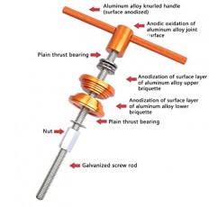 LVOERTUIG 자전거 헤드셋 컵 및 하단 브래킷 프레스 설치 도구, 자전거 헤드셋 프레스인 도구, 자전거 수리 액세서리 베어링 설치 프로그램, 미끄럼 방지, 분리형 수리