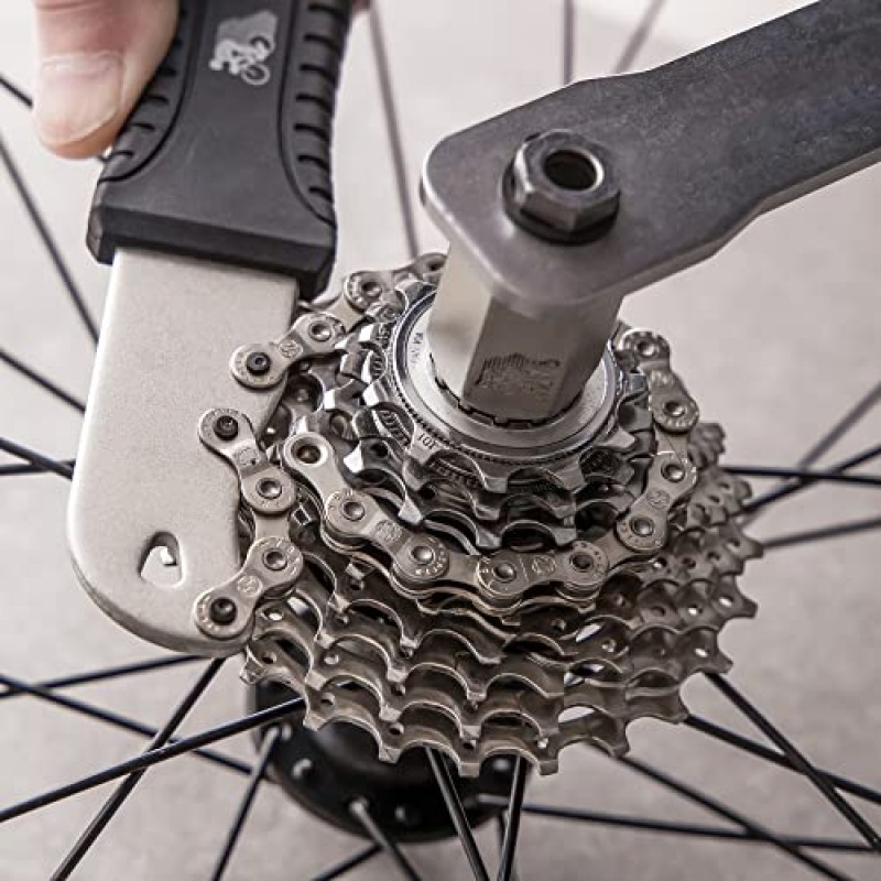 BIKE HAND 2 in 1 자전거 카세트 제거 설치 도구 키트(15mm 페달 렌치 포함) - 체인 휩 및 잠금 도구 - Shimano Sram HG 시스템 7-12 속도와 호환 가능