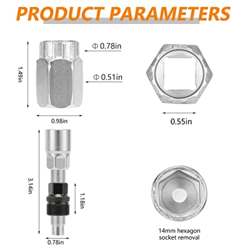 Oumers 4 팩 자전거 수리 도구, 16mm 자전거 스패너 렌치, 체인 휩 스패너 렌치, 자전거 크랭크 추출기, 자전거 크랭크 및 프리휠 수리에 적합한 자전거 프리휠 리무버 포함