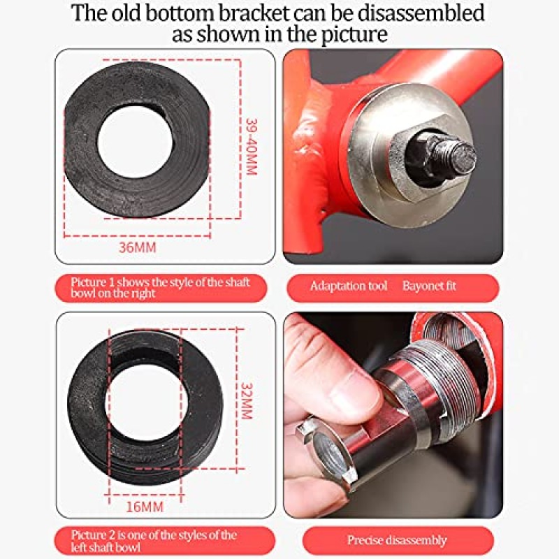Fuerdich 자전거 오래된 하단 브래킷 슬리브, 공구강 Bicyc Le 제거 설치 장치 좋은 내구성 하단 브래킷