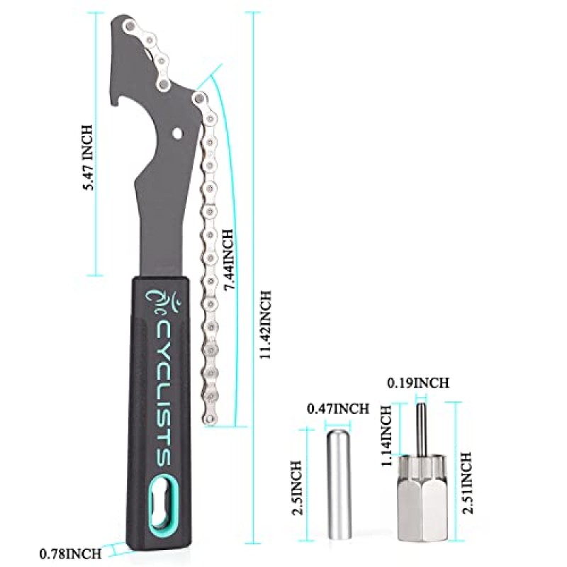 자전거 카세트 제거 도구 키트-자전거 스프로킷 제거 도구-SHIMANO HG 프리휠 카세트 교체용 5mm/12mm 가이드 핀이 있는 체인 채찍 및 잠금 장치 도구