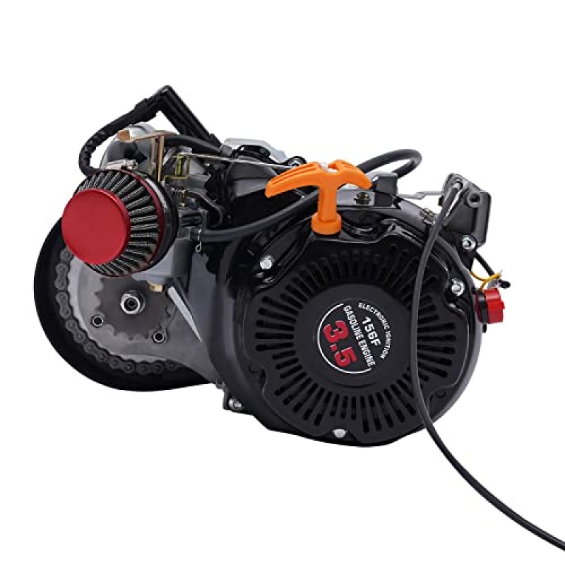 HUNGUOZHI 100cc 4 스트로크 자전거 엔진 키트 단일 실린더 3HP 리코일 시작 가스 가솔린 전동 자전거 엔진 세트(대형 삼각형 프레임 공간 포함)(체인 모델)