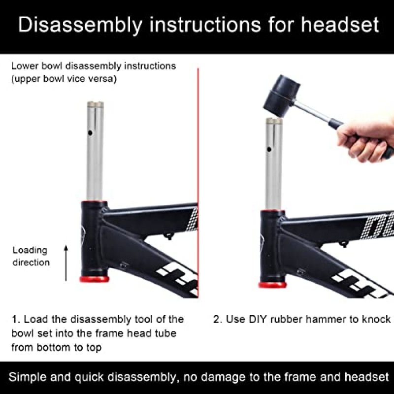 Tgoon 헤드셋 리무버, 자전거 헤드셋 리무버 열처리 조절 가능 산악 자전거용 견고한 노동 절약