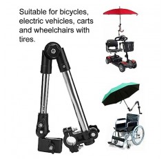 JANCAN 우산 마운트 스탠드, 자전거 우산 마운트 홀더, 휠체어 유모차 자전거 우산 부착 핸들 바 홀더 직경 20-25mm의 핸들 바용 클램프 서포터 커넥터