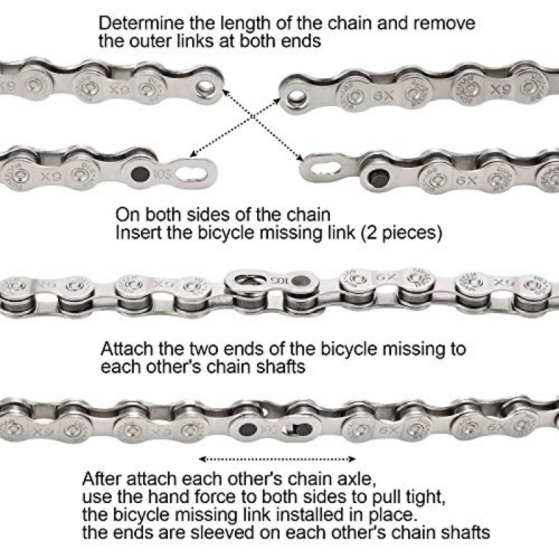 자전거 링크 플라이어 + 체인 마모 게이지 + 6쌍 자전거 누락 링크, 체인 플라이어 6/7/8/9/10 스피드 체인 수리용 퀵 링크 플라이어 | 전문 자전거 체인 도구 키트