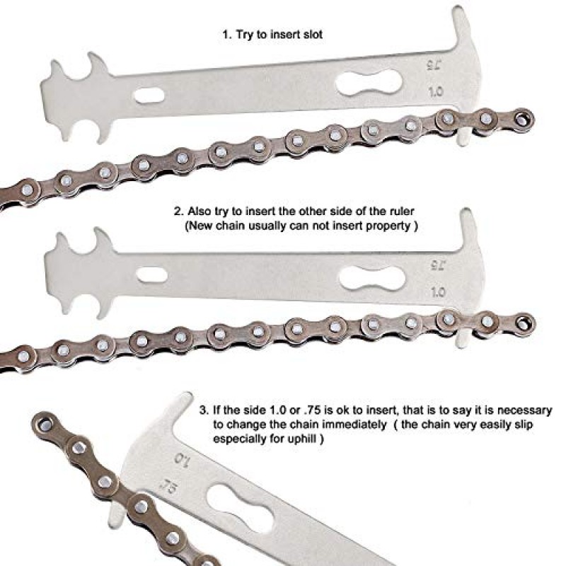 Qkurt 자전거 도구 세트(3개) 자전거 체인 도구 자전거 링크 플라이어 체인 검사기 자전거 수리를 위한 완벽한 도구