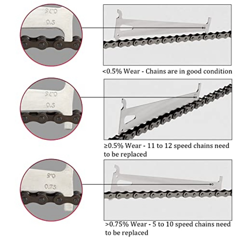 체인 검사기 도구, 자전거 체인 검사기 및 체인 마모 게이지, 체인 마모 표시기 및 자전거용 체인 측정 도구