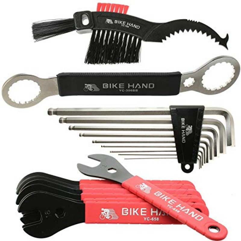 Bikehand 37pcs 토크 렌치가 포함된 자전거 자전거 수리 도구 키트 - 깔끔한 보관 케이스에 산악 자전거 도로 자전거 유지 관리를 위한 품질 도구 키트 세트