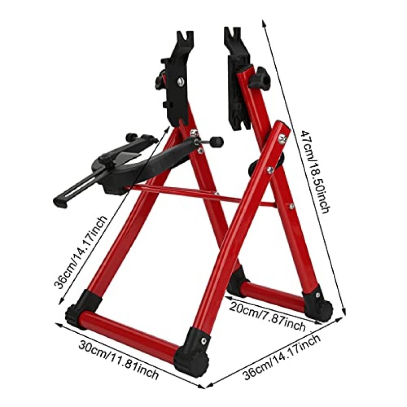 HEITIGN 자전거 바퀴 Truing 스탠드, 알루미늄 합금 레드 휠 Truing 스탠드 홈 자전거 수리 유지 보수 지원 도구 액세서리