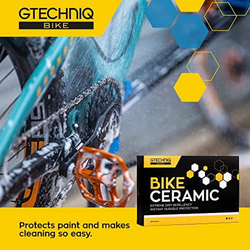 Gtechniq Ultimate Bike Clean & Protect 번들 - 세라믹 자전거 보호 키트 + 자전거 클리너 스프레이 1L - 준비 스프레이, 세라믹 보호 장치, 애플리케이터, 극세사 천, 무독성 자전거 청소 스프레이