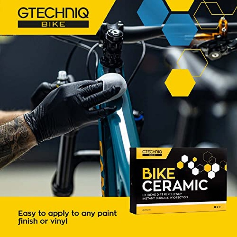 Gtechniq Ultimate Bike Clean & Protect 번들 - 세라믹 자전거 보호 키트 + 자전거 클리너 스프레이 1L - 준비 스프레이, 세라믹 보호 장치, 애플리케이터, 극세사 천, 무독성 자전거 청소 스프레이