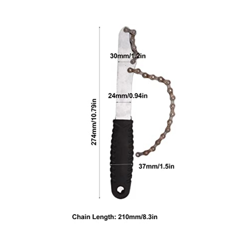 plplaaoo 인체 공학적 디자인 자전거 카세트 체인 ​​렌치, 자전거 카세트 제거 도구, 야외 산악 자전거 수리를 위한 다목적 자전거 체인 채찍 도구,자전거 체인 수리 도구