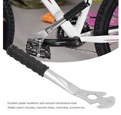 Uxsiya 페달 스패너, 미끄럼 방지 쉬운 작동 자전거 수리 렌치 산악 및 도로 자전거용 15mm 및 9/16인치 각진 그루브
