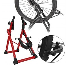 KENANLAN 자전거 수리 도구, 알루미늄 합금 빨간색 간단하고 편리한 자전거 바퀴 Truing 스탠드 홈 자전거 수리 유지 보수 지원 도구 액세서리