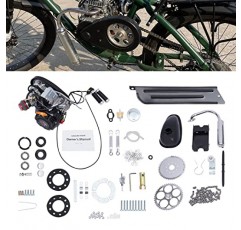 HUNGUOZHI 100cc 4 스트로크 자전거 엔진 키트 세트 가스 전동 모터 자전거 수정 엔진 3HP 반동 시작 대형 삼각형 프레임 공간이 있는 해변 자전거용 단일 실린더(체인 유형)