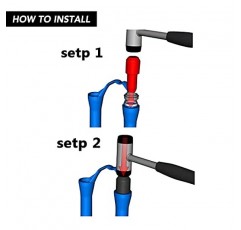 HUIOP 포크 씰 드라이브 도구, 자전거 프론트 포크 씰 설치 도구 자전거 포크 더스트 씰 설치 드라이버 키트 교체 Fox 및 Rockshox 32/34/35/36/40mm 파이프 직경