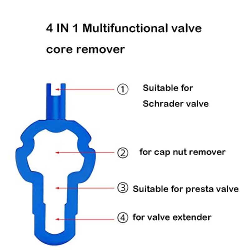 Crislemon 4 in 1 밸브 코어 리무버 Presta 및 Schrader 타이어 밸브 수리를 위한 자전거 밸브 코어 수리 도구