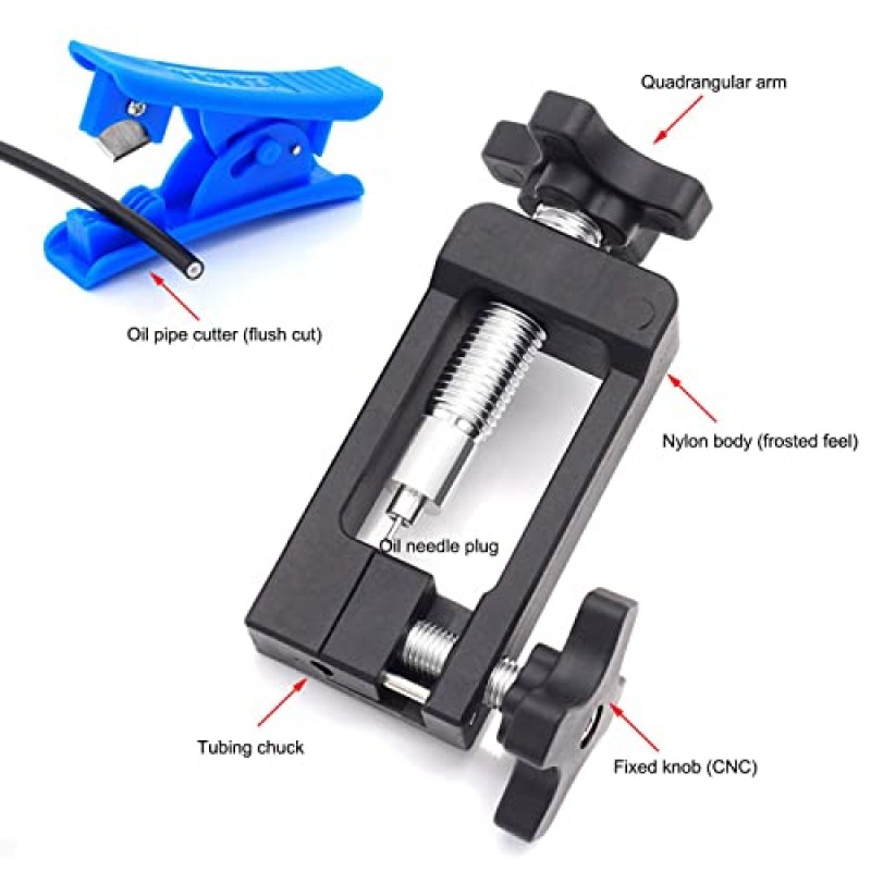 자전거 오일 바늘 삽입 도구 키트, 나일론 산악 자전거 오일링 바늘 삽입 도구 Magura 오일 바늘용 SRA용 커터 교체용 유압 디스크 브레이크 호스 삽입 도구